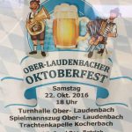 Plakat vom Oktoberfest in Ober-Laudenbach