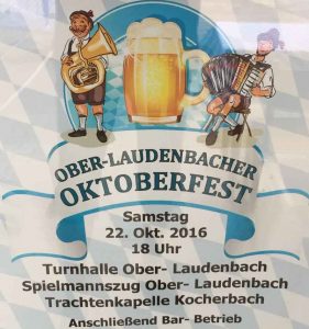 Plakat vom Oktoberfest in Ober-Laudenbach