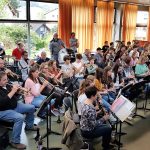 gemeinsame Probe mit den Musikern des Überwald-Gymnasiums