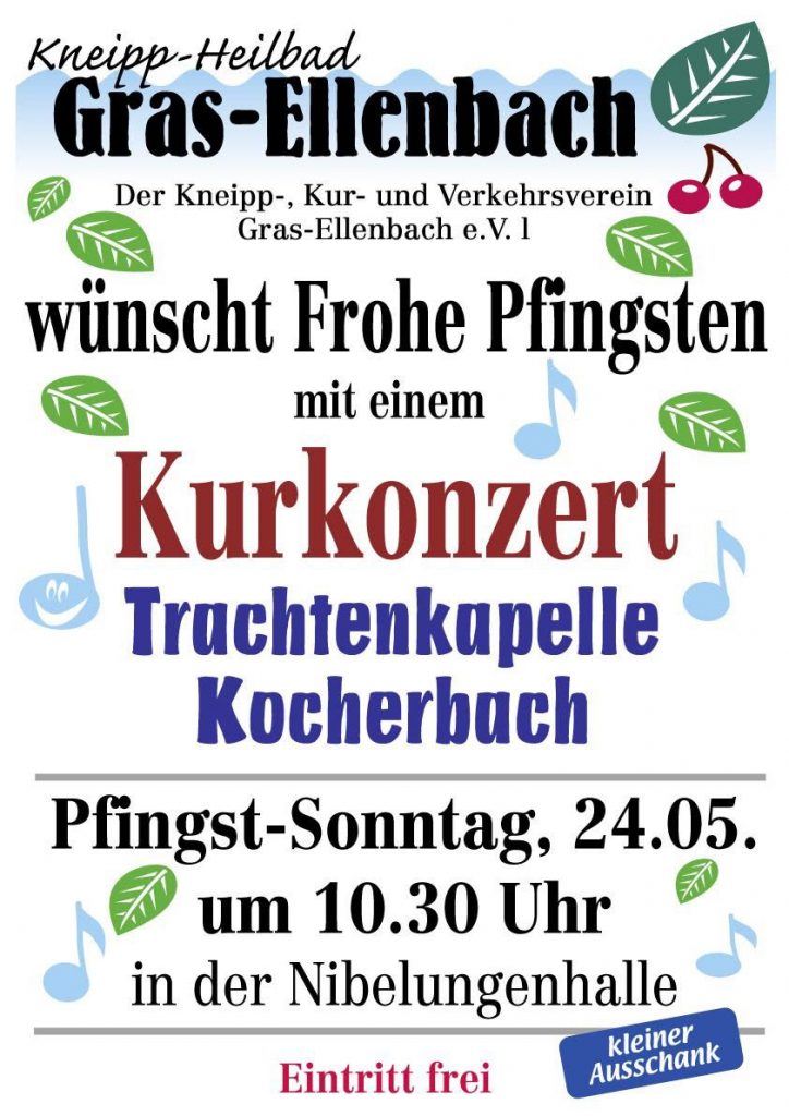 Plakat zu Kurkonzert in Grasellenbach am 24.5.2026