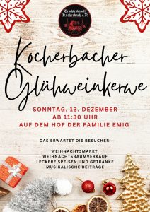 Plakat - Glühweinkerwe in Kocherbach 2026