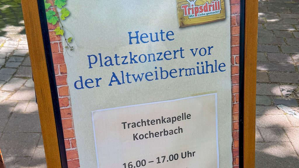 Hinweisschild auf das Konzert